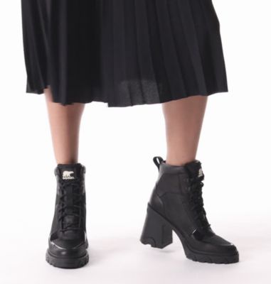 Sorel Brex Platform Heel Lace Up Waterproof Boot Womens Cinder US 6.5 New  READ