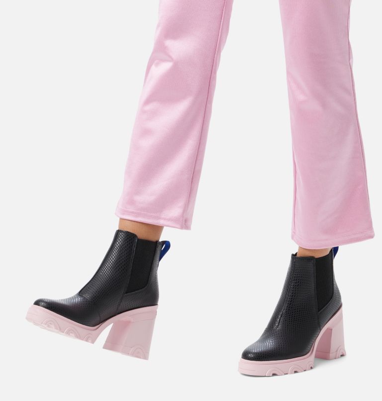 Women's Brex Heel Chelsea Bootie, Color: Black, Cactus Pink, image 7
