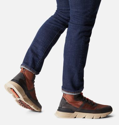 Men's Kinetic Rush Mid Sneaker, Color: Dark Amber, Buffalo