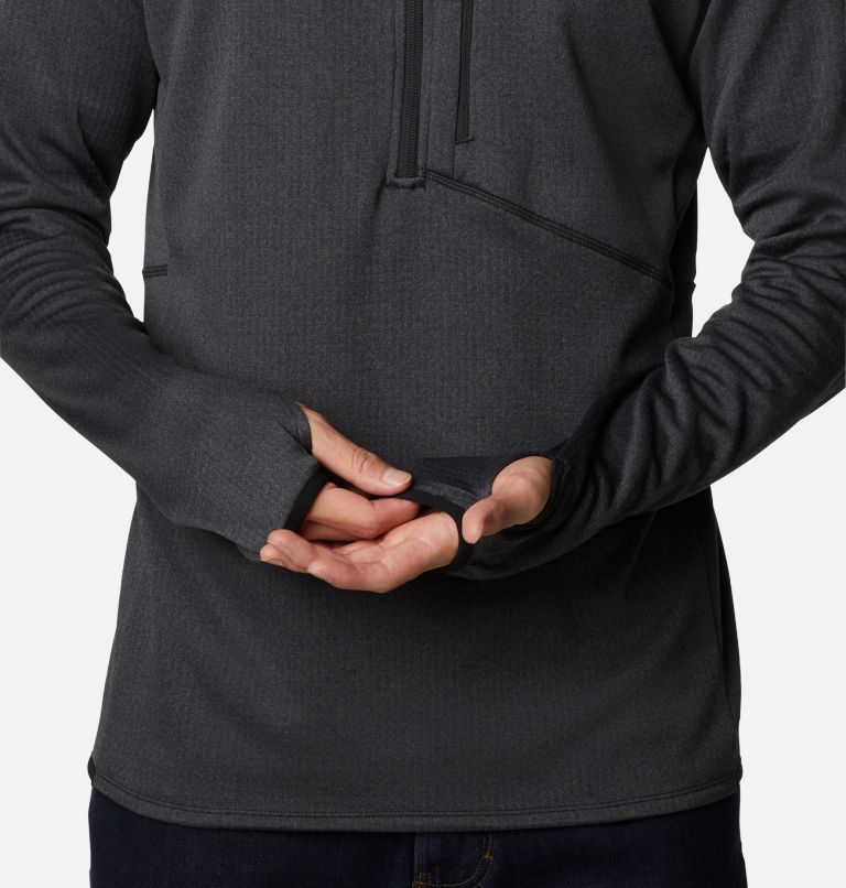 Men's Park View Fleece Half Zip Pullover, Color: Black Heather, image 5