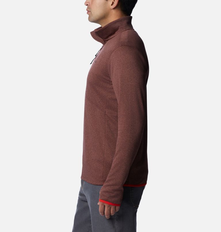 Thumbnail: Men's Park View Fleece Half Zip Pullover - Tall, Color: Light Raisin Heather, image 3