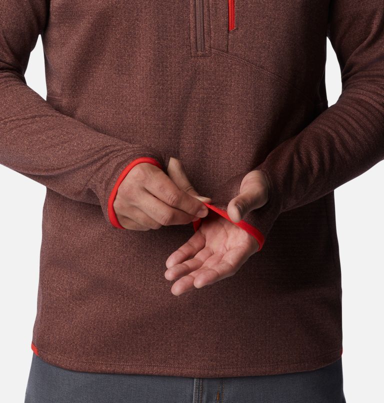 Thumbnail: Men's Park View Fleece Half Zip Pullover - Tall, Color: Light Raisin Heather, image 5