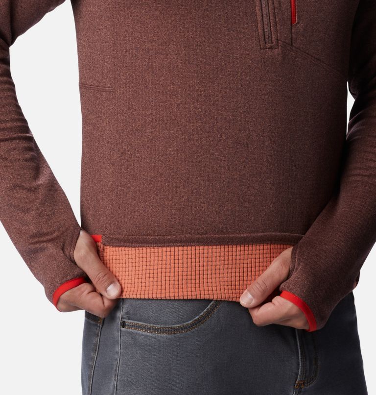 Thumbnail: Men's Park View Fleece Half Zip Pullover - Tall, Color: Light Raisin Heather, image 6