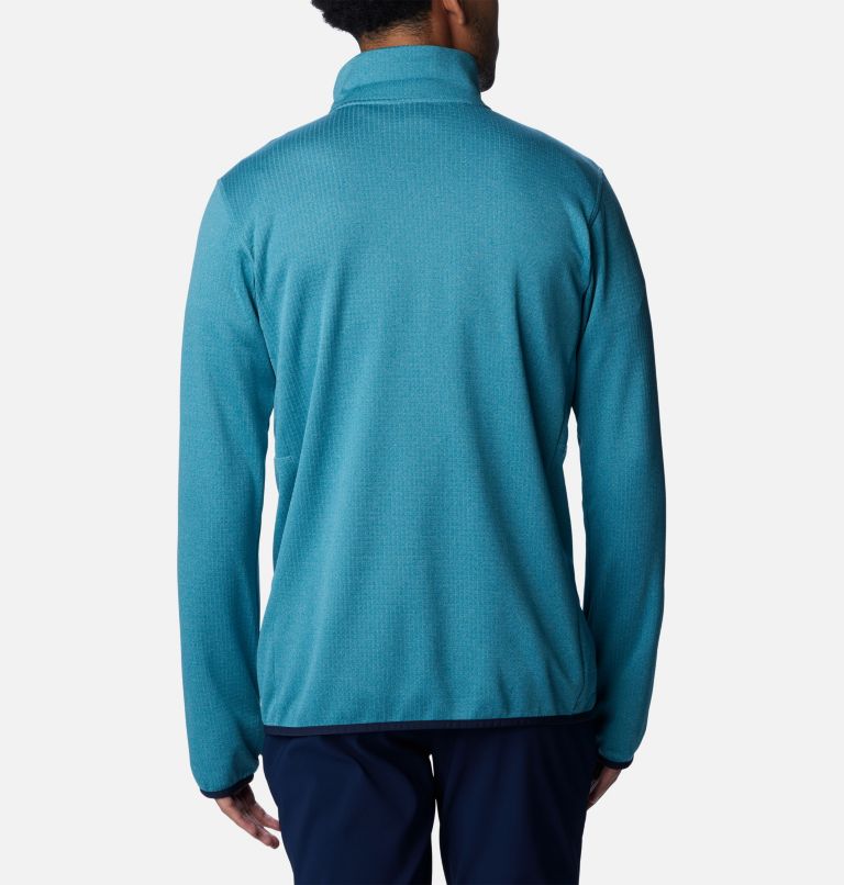 Men's Park View Fleece Half Zip Pullover, Color: Shasta Heather, Collegiate Navy, image 2