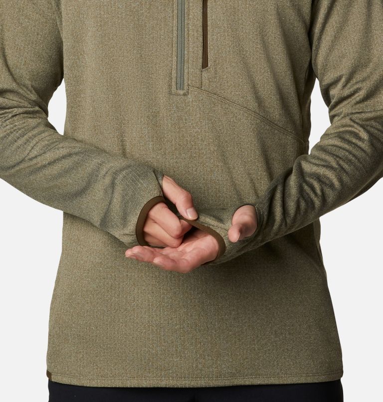 Men's Park View Half-Zip Fleece, Color: Stone Green Heather, image 5