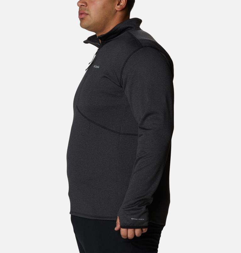 Thumbnail: Men's Park View Fleece Half Zip Pullover - Big, Color: Black Heather, image 3