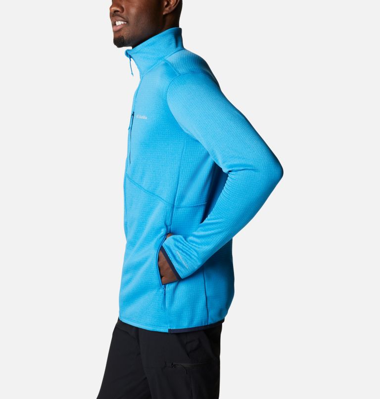 Men's Park View Full Zip Fleece Jacket, Color: Compass Blue Heather, image 3