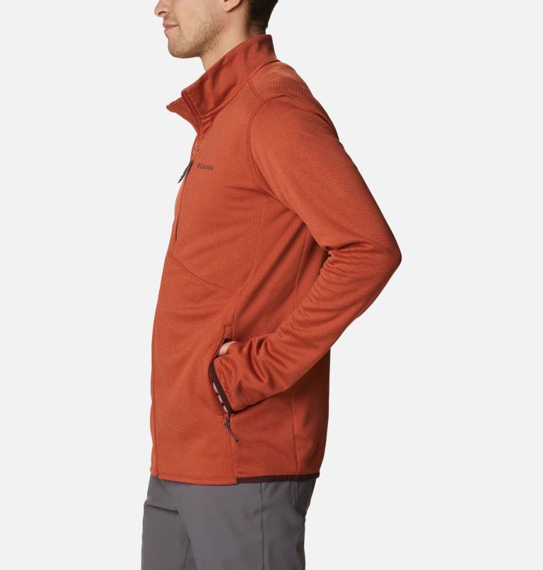 Men's Park View Fleece Jacket, Color: Warp Red Heather, Elderberry, image 3