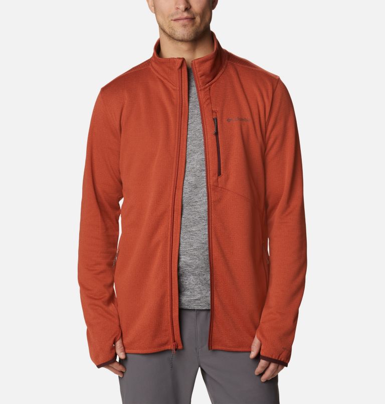 Thumbnail: Men's Park View Fleece Jacket, Color: Warp Red Heather, Elderberry, image 8