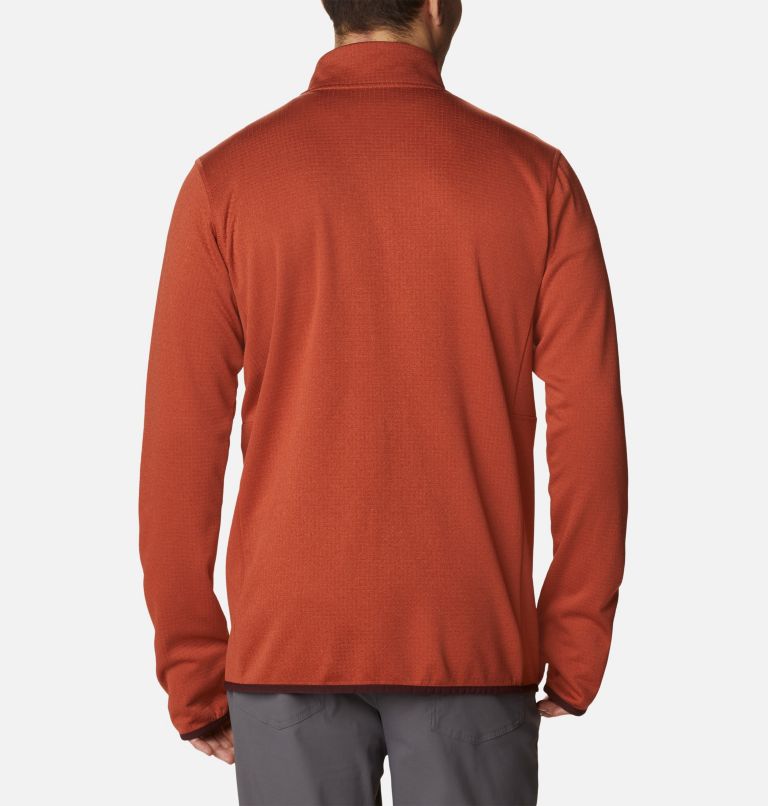 Men's Park View Fleece Jacket, Color: Warp Red Heather, Elderberry, image 2