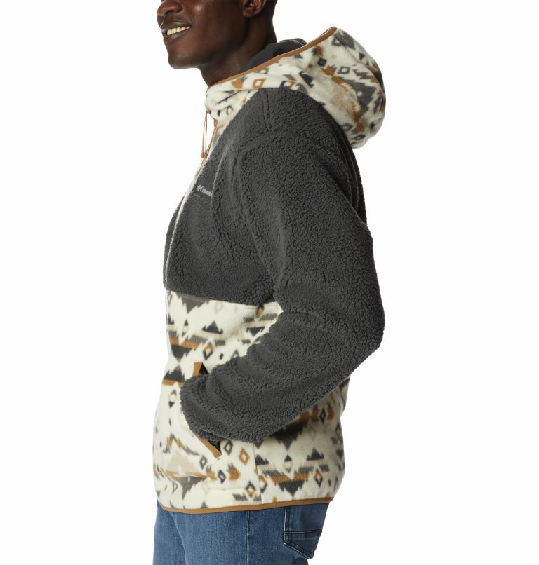 Polaire Hoodie Sherpa Backbowl Homme, Color: Shark, Chalk Rocky Mtn Print, image 3