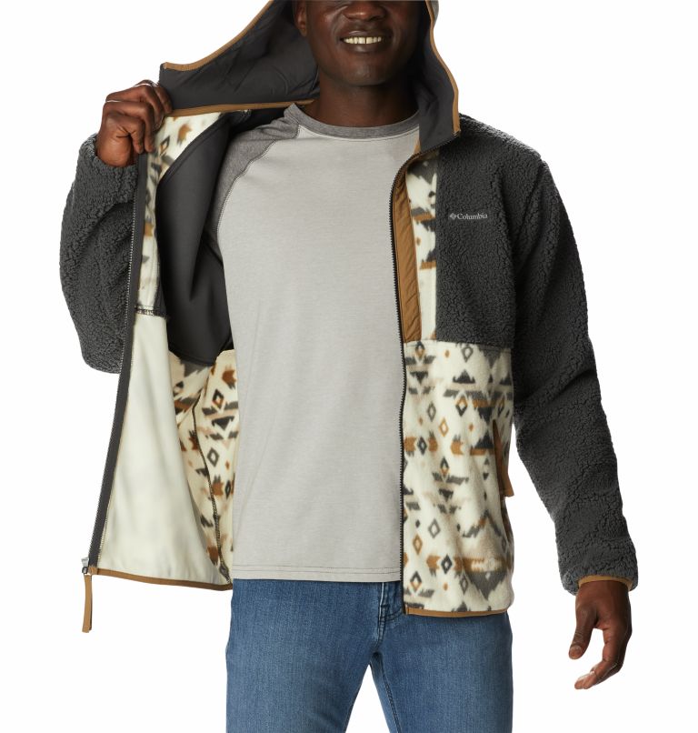 Thumbnail: Men's Backbowl Sherpa Hooded Jacket, Color: Shark, Chalk Rocky Mtn Print, image 5