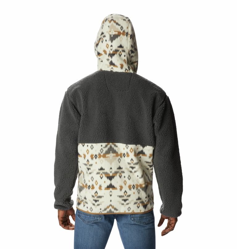 Polaire Hoodie Sherpa Backbowl Homme, Color: Shark, Chalk Rocky Mtn Print, image 2