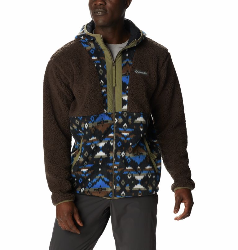 Veste à Capuche Sherpa Backbowl Homme, Color: Cordovan, Bright Indigo Rocky Mtn Print, image 1