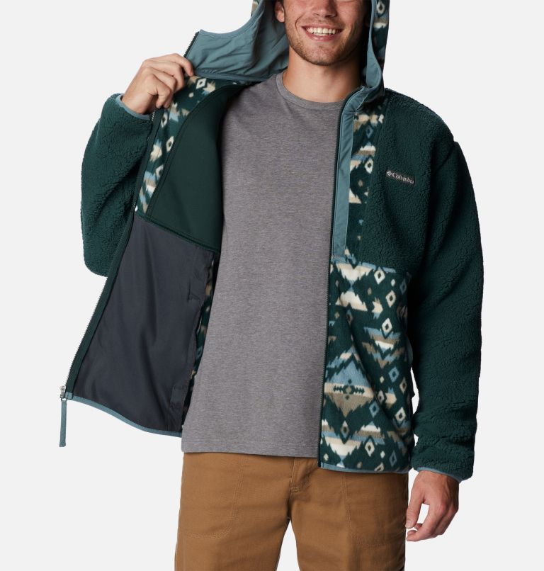 Thumbnail: Polaire Hoodie Sherpa Backbowl Homme, Color: Spruce, Spruce Rocky Mtn Print, image 5