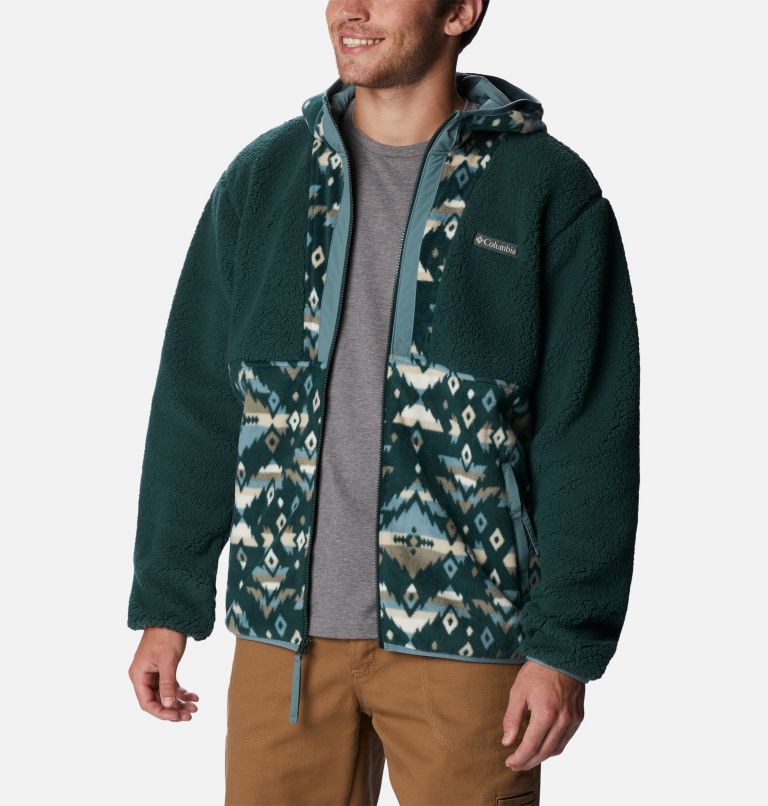 Polaire Hoodie Sherpa Backbowl Homme, Color: Spruce, Spruce Rocky Mtn Print, image 6