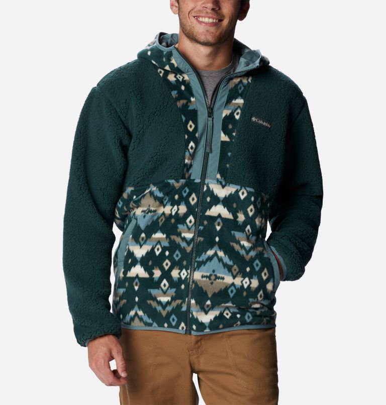 Thumbnail: Polaire Hoodie Sherpa Backbowl Homme, Color: Spruce, Spruce Rocky Mtn Print, image 7