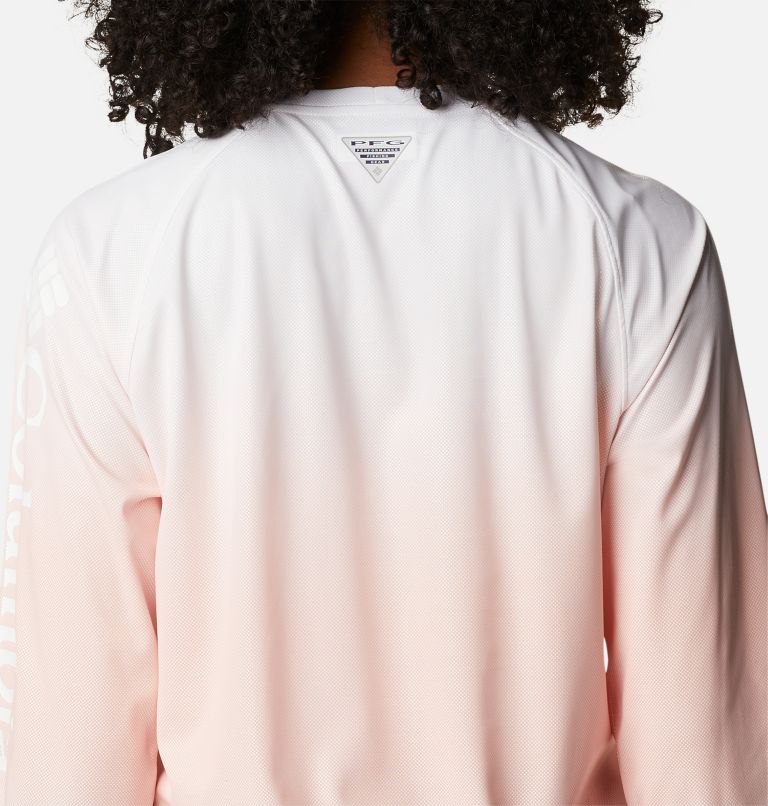 Women's PFG Tidal Deflector Printed Long Sleeve Shirt, Color: Cool Grey, Sorbet Gradient, image 5