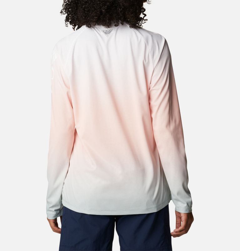 Thumbnail: Women's PFG Tidal Deflector Printed Long Sleeve Shirt, Color: Cool Grey, Sorbet Gradient, image 2