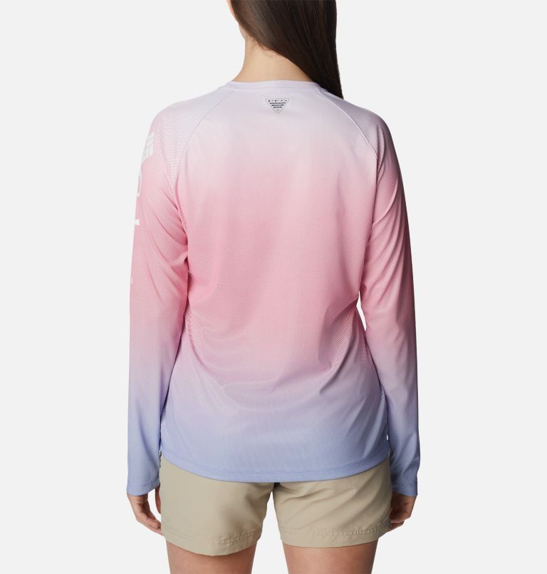 Thumbnail: Women's PFG Tidal Deflector Printed Long Sleeve Shirt, Color: Violet Sea Gradient, image 2