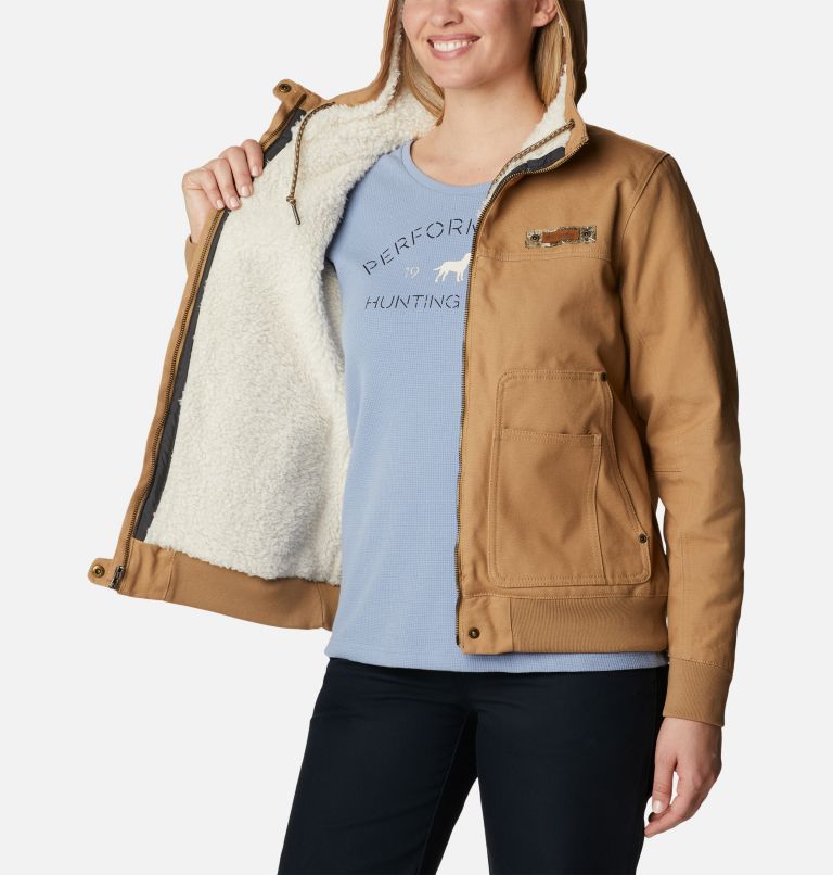 Thumbnail: Women's PHG Roughtail Field Jacket, Color: Sahara, Chalk Sherpa, image 5