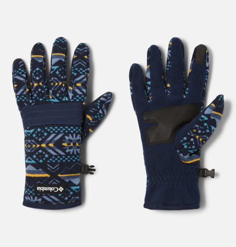 Thumbnail: Men's Sweater Weather Fleece Gloves, Color: Collegiate Navy Checkered Peaks, image 1