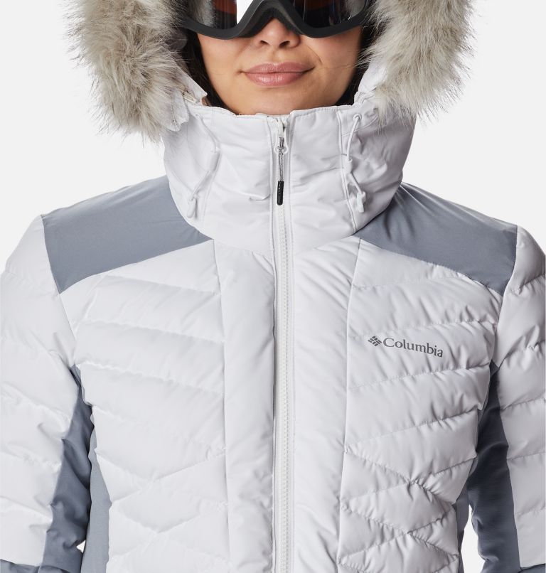Bird Mountain isolierte Ski Jacke für Frauen, Color: White, Tradewinds Grey, image 4