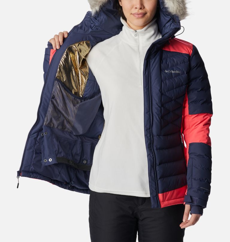 Thumbnail: Women's Bird Mountain Ski Synthetic Down Jacket, Color: Nocturnal, Neon Sunrise, image 5
