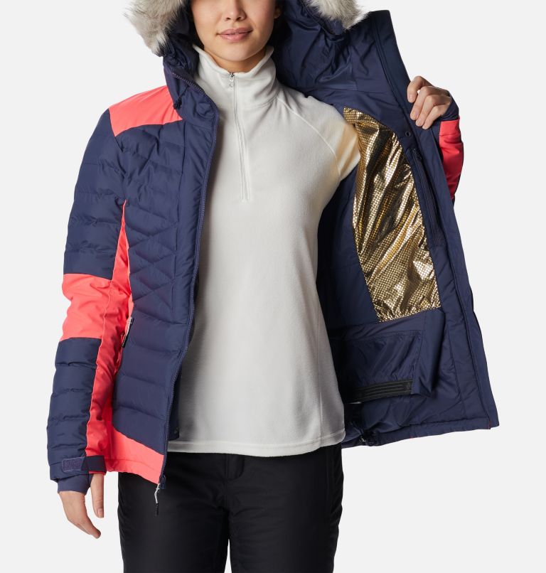 Women's Bird Mountain Omni-Heat Infinity Insulated Jacket, Color: Nocturnal, Neon Sunrise, image 6