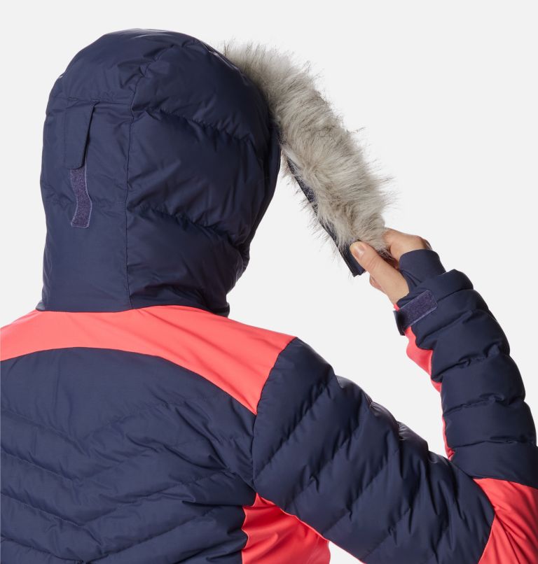 Women's Bird Mountain Ski Synthetic Down Jacket, Color: Nocturnal, Neon Sunrise, image 8