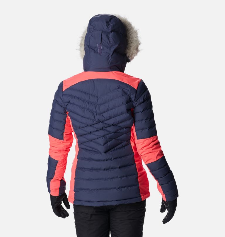 Thumbnail: Women's Bird Mountain Ski Synthetic Down Jacket, Color: Nocturnal, Neon Sunrise, image 2