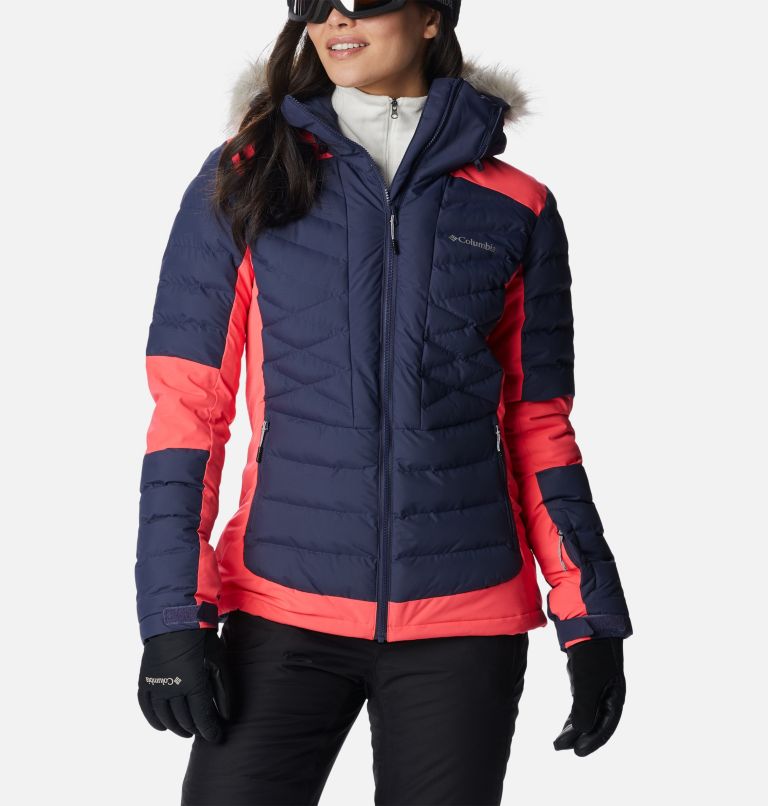 Thumbnail: Women's Bird Mountain Ski Synthetic Down Jacket, Color: Nocturnal, Neon Sunrise, image 1