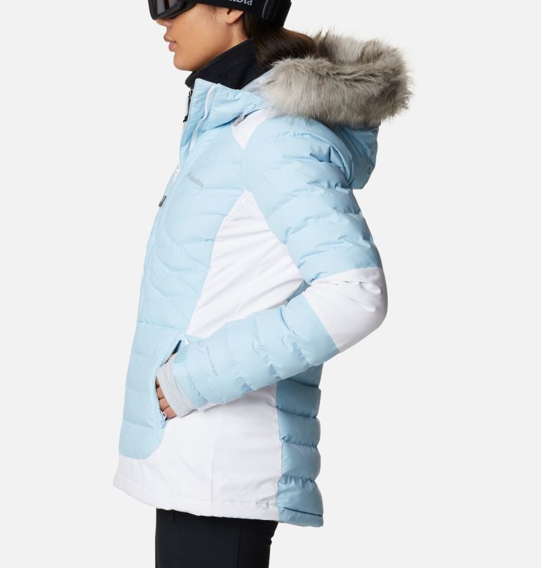 Women's Bird Mountain Insulated Ski Jacket, Color: Spring Blue, White, image 3