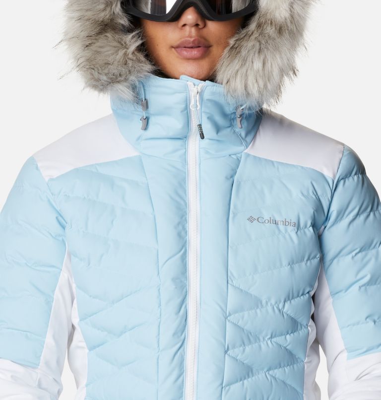 Women's Bird Mountain Insulated Ski Jacket, Color: Spring Blue, White, image 4