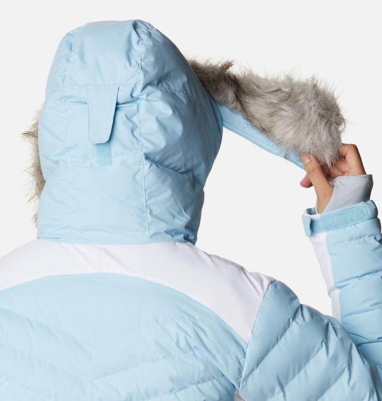 Thumbnail: Women's Bird Mountain Insulated Ski Jacket, Color: Spring Blue, White, image 7