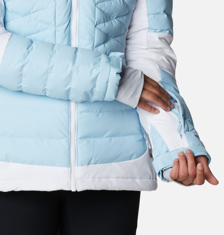 Thumbnail: Women's Bird Mountain Insulated Ski Jacket, Color: Spring Blue, White, image 8