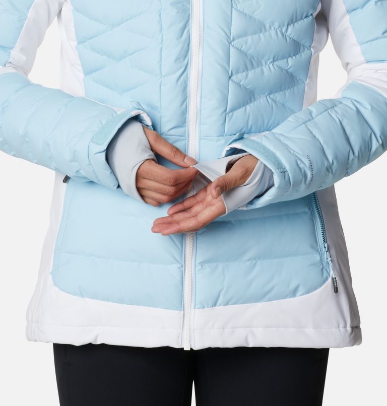 Thumbnail: Women's Bird Mountain Insulated Ski Jacket, Color: Spring Blue, White, image 9