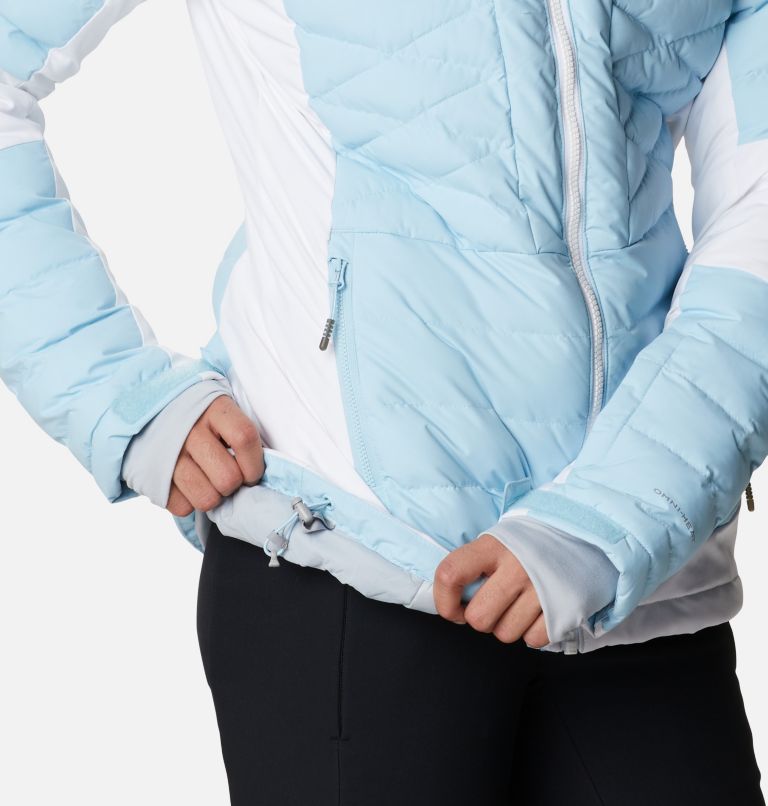 Thumbnail: Women's Bird Mountain Insulated Ski Jacket, Color: Spring Blue, White, image 10