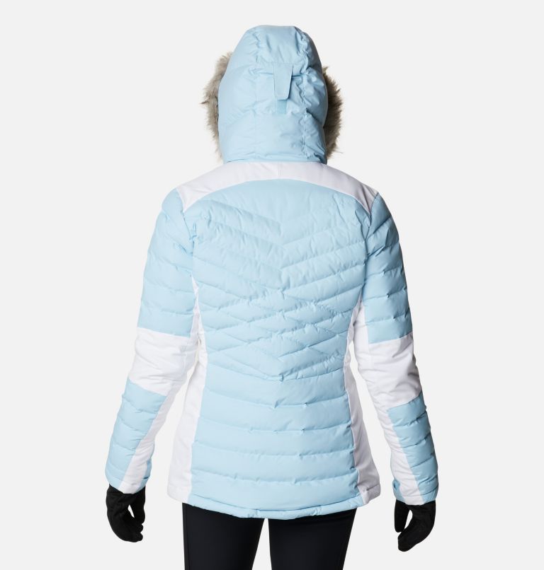 Women's Bird Mountain Insulated Ski Jacket, Color: Spring Blue, White, image 2