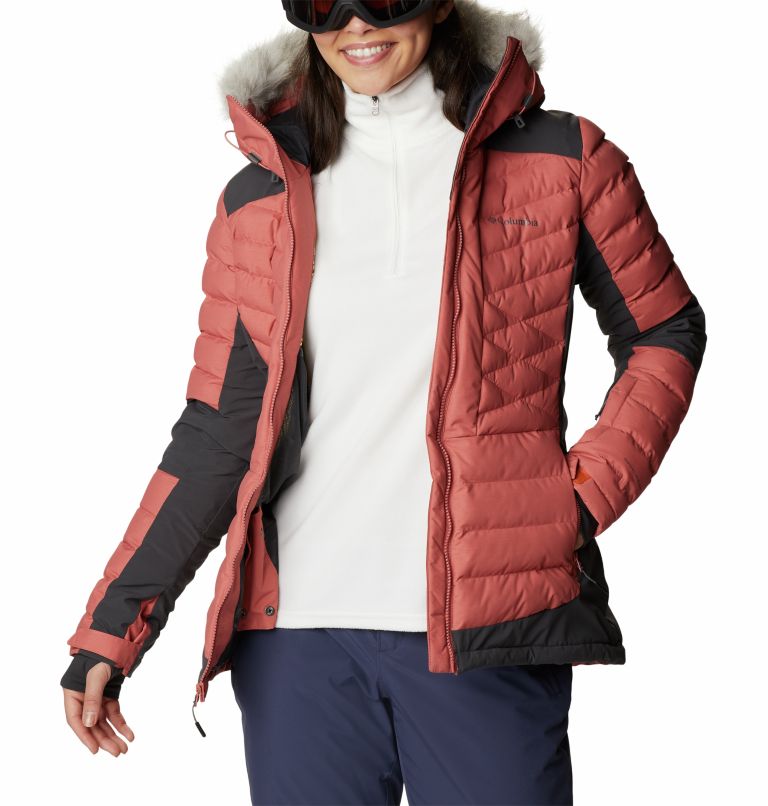 Thumbnail: Women's Bird Mountain Ski Synthetic Down Jacket, Color: Dark Coral, Shark, image 14