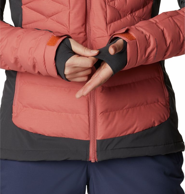 Thumbnail: Women's Bird Mountain Ski Synthetic Down Jacket, Color: Dark Coral, Shark, image 10