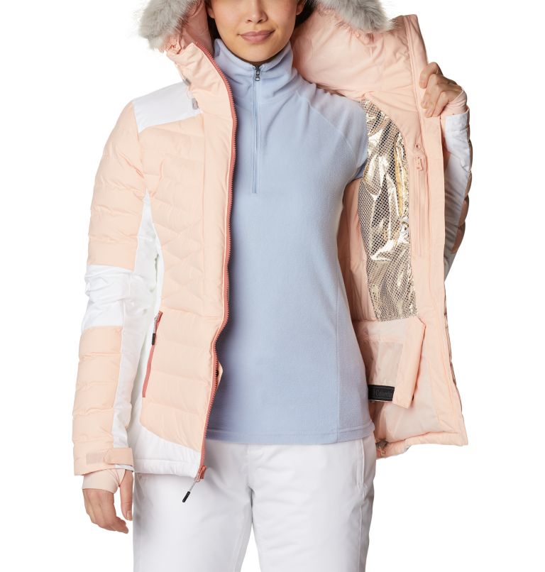 Thumbnail: Women's Bird Mountain Omni-Heat Infinity Insulated Jacket, Color: Peach Blossom, White, image 6