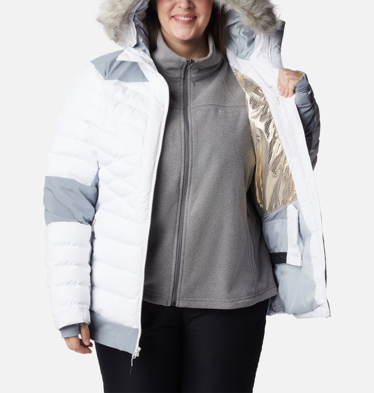 Thumbnail: Women's Bird Mountain Omni-Heat Infinity Insulated Jacket - Plus Size, Color: White, Tradewinds Grey, image 10