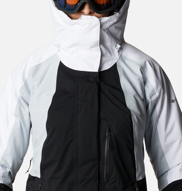 Women's Glacier View Waterproof Ski Jacket, Color: Black, Cirrus Grey, White, image 4