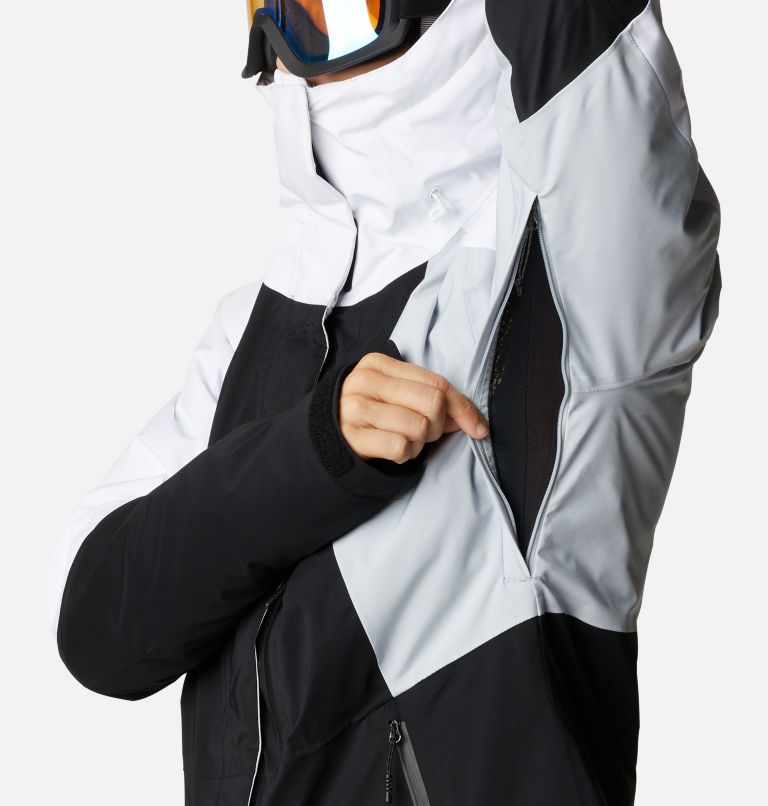 Women's Glacier View Waterproof Ski Jacket, Color: Black, Cirrus Grey, White, image 7
