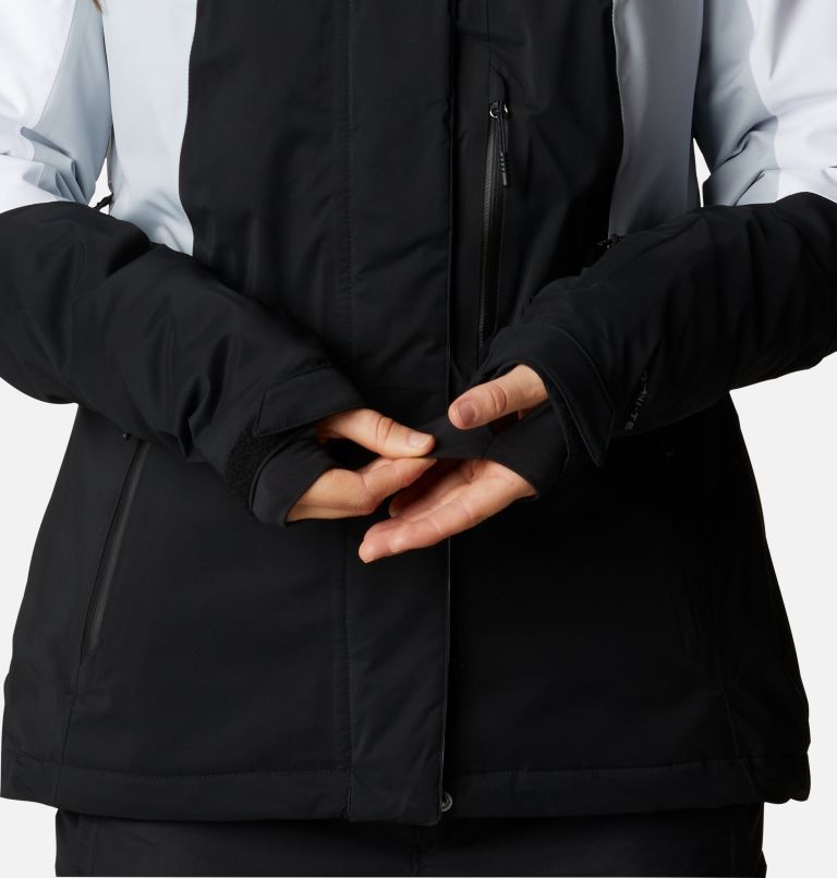 Women's Glacier View Waterproof Ski Jacket, Color: Black, Cirrus Grey, White, image 9