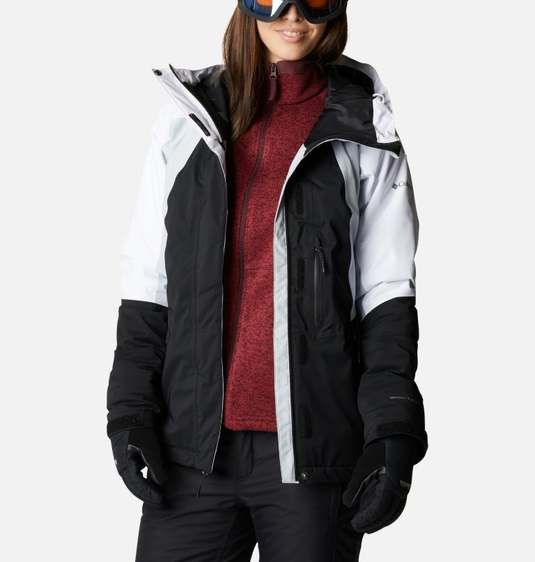 Women's Glacier View Waterproof Ski Jacket, Color: Black, Cirrus Grey, White, image 11