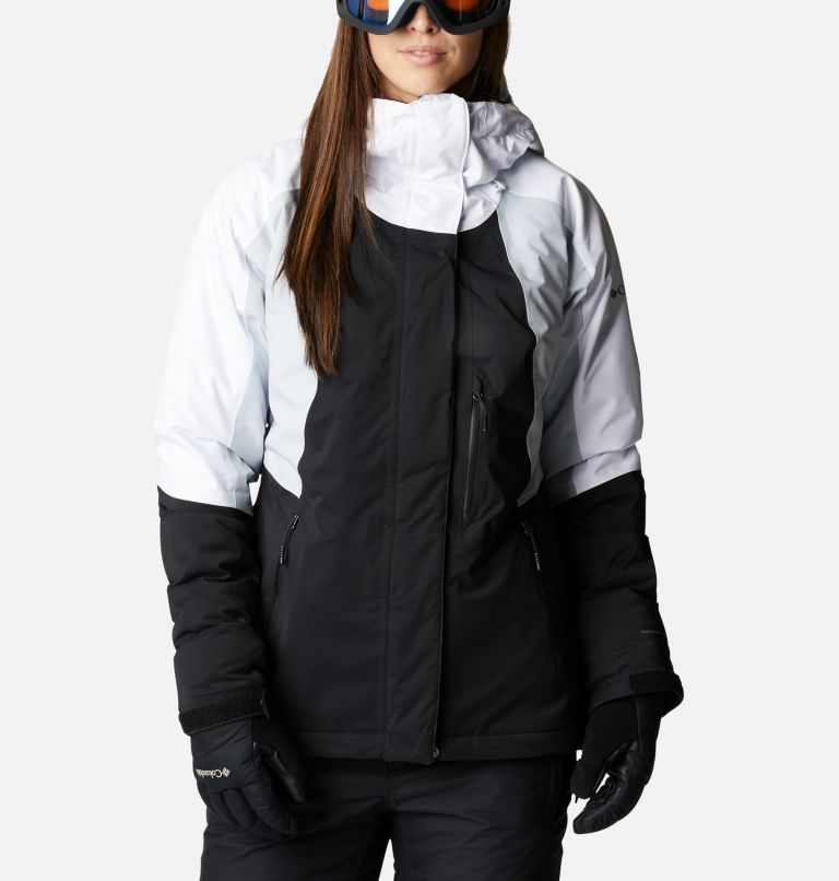 Women's Glacier View Waterproof Ski Jacket, Color: Black, Cirrus Grey, White, image 1
