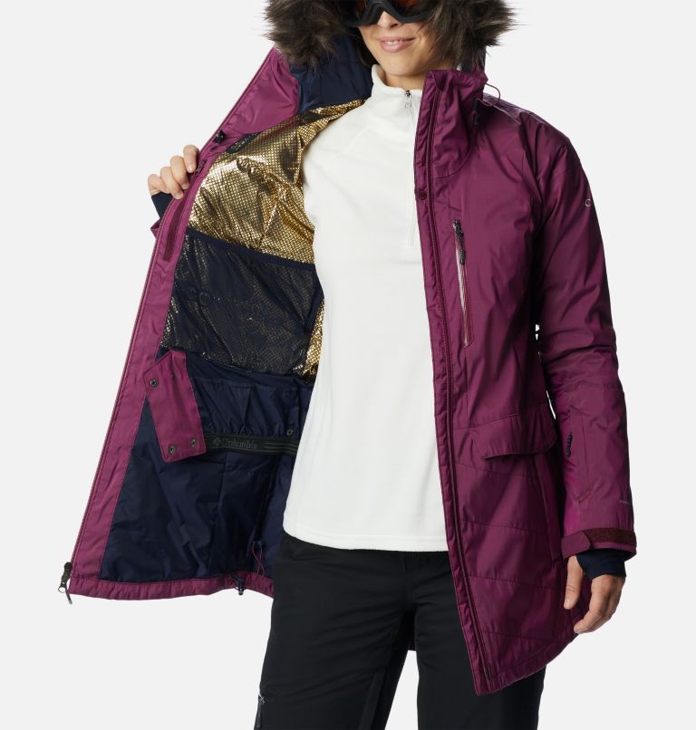 Manteau isolé Mount Bindo II pour femme, Color: Marionberry Sheen, image 5