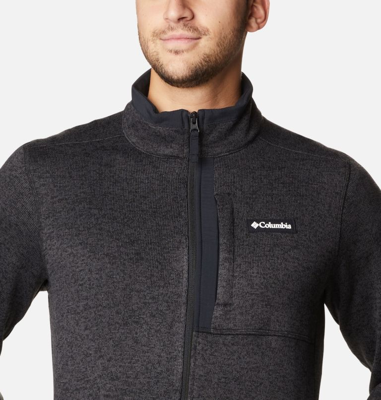 Men's Sweater Weather Fleece Jacket, Color: Black Heather, image 4
